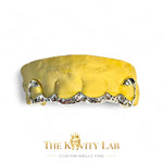Custom 6pc Curved Front Bar with Diamond Cuts Grillz: 925 Sterling Silver (Free Mold Kit)