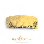 Custom 6pc Diamond Cut Fangs x Curved Front Bar Grillz: 925 Sterling Silver (Free Mold Kit)