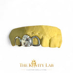 Custom 3pcs Open Face x Starburst Cuts Grillz: 925 Sterling Silver (Free Mold Kit)