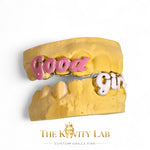 Custom 3pc on 3pc "Good Girl" with Enamel Painting GRILLZ: 925 Sterling Silver (Free Mold Kit)