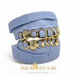 Custom Fit Diamond Cut x Open Face Grillz: 925 Sterling Silver (Free Mold Kit)