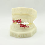 Custom Fit 3D Red Enamel Sakura Grillz : 925 Sterling Silver (Free Mold Kit)