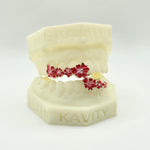 Custom Fit 3D Red Enamel Sakura Grillz : 925 Sterling Silver (Free Mold Kit)