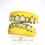 Custom Fit Two-Tone Diamond Dust Grillz: 925 Sterling Silver (Free Mold Kit)