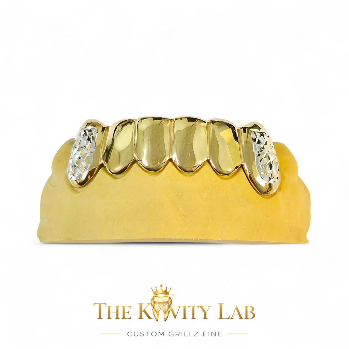Custom Fit 6pc WHITE Diamond Cuts on Fangs: 925 Sterling Silver (Free Mold Kit)