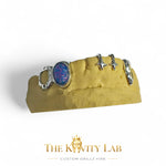 Custom Fit 8pc Blue Opal with 2 Dripping Stars GRILLZ: 925 Sterling Silver (Free Mold Kit)