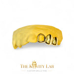 Custom 3pc Open Face x Solid Caps Grillz: 925 Sterling Silver (Free Mold Kit)