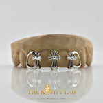 Custom 4pcs 3D Cross with Open Face Grillz: 925 Sterling Silver (Free Mold Kit)