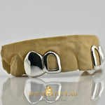 Custom 4pcs Solid Class x Open Face Grillz: 925 Sterling Silver (Free Mold )