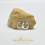 Custom 2pc Open Heart x Open Face Grillz: 925 Sterling Silver (Free Mold Kit)