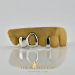 Custom 3pcs Open Face & Gap Filler Grillz: 925 Sterling Silver (Free Mold Kit)