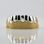 Custom 8pcs Solid Classic with Perm Cuts Grillz: 925 Sterling Silver (Free Mold Kit)