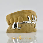 Custom 3pcs Gap and 8pcs Front Bar Grillz: 925 Sterling Silver (Free Mold Kit)