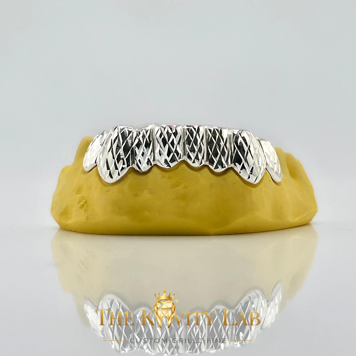 Custom Fit Full Diamond Cuts Grillz: 925 Sterling Silver (Free Mold Kit)