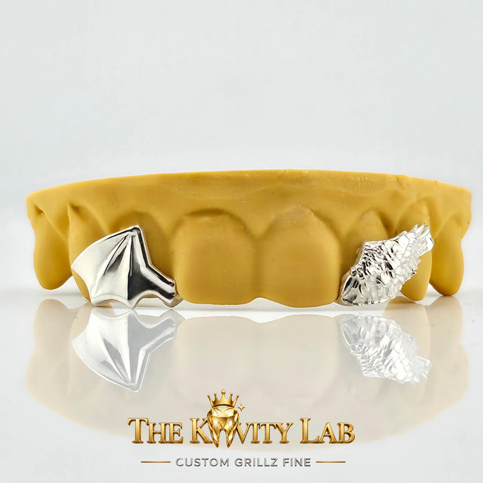 Custom 4pcs Heaven & Chaos Grillz: 925 Sterling Silver (Free Mold Kit)