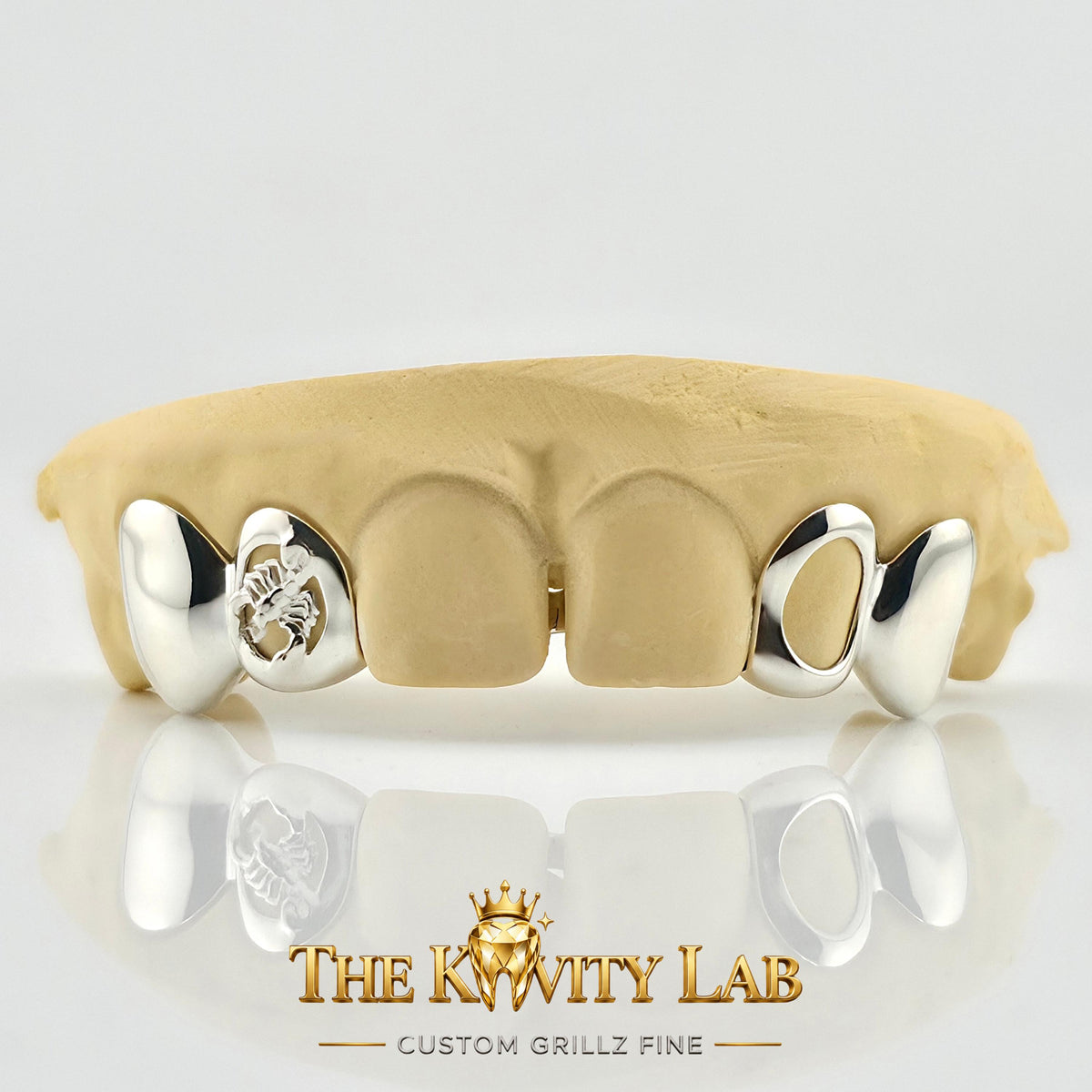 Custom 4pcs Scorpion Bite Grillz: 925 Sterling Silver (Free Mold Kit)