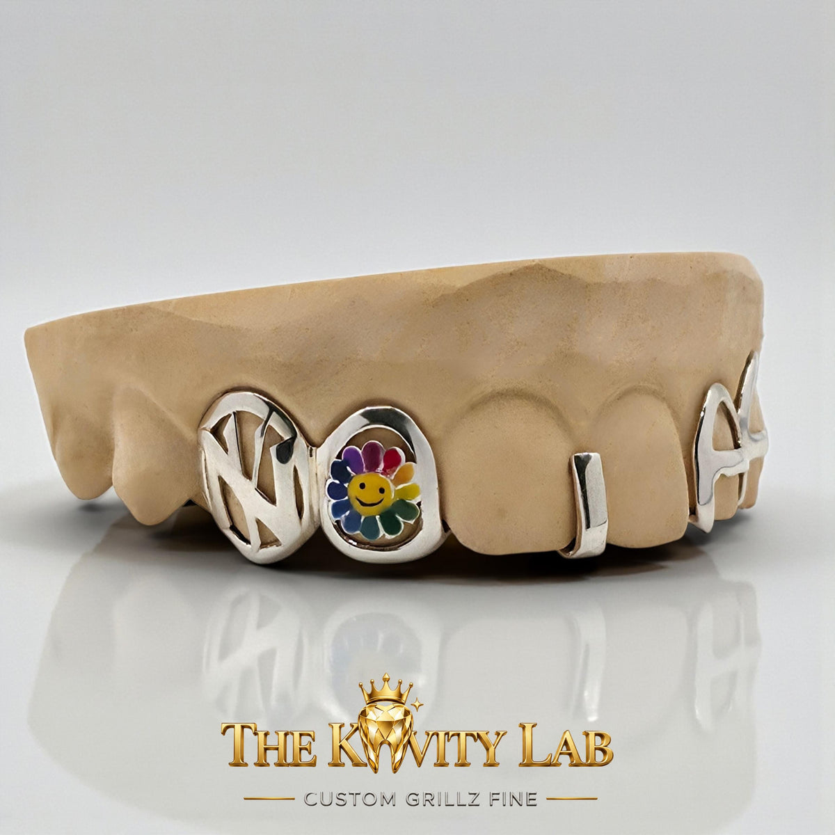 Custom 6pcs Flower Letter Grillz: 925 Sterling Silver (Free Mold Kit)