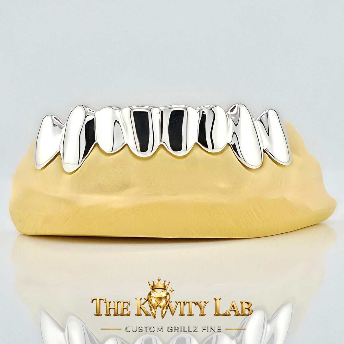 Custom 8pcs Plain Solid Grillz: 925 Sterling Silver (Free Mold Kit)