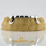 Custom 6pc Curved Front Bar Style Grillz: 925 Sterling Silver ( Free Mold Kit)