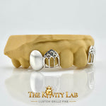 Custom 4pcs Solid x Gothic Window Grillz: 925 Sterling Silver (Free Mold Kit)