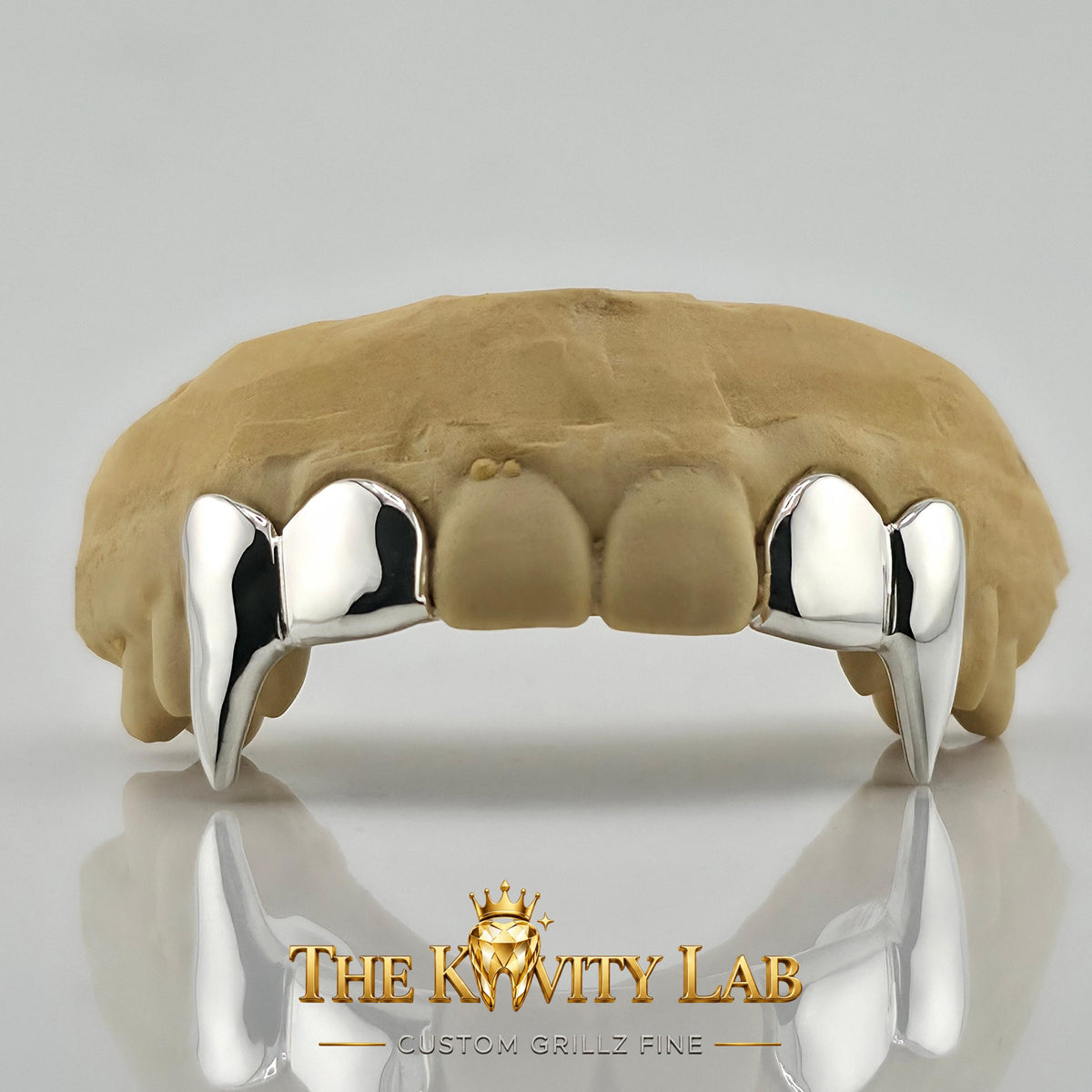 Custom 4pcs Supper Long Fangs Grillz: 925 Sterling Silver (Free Mold Kit)