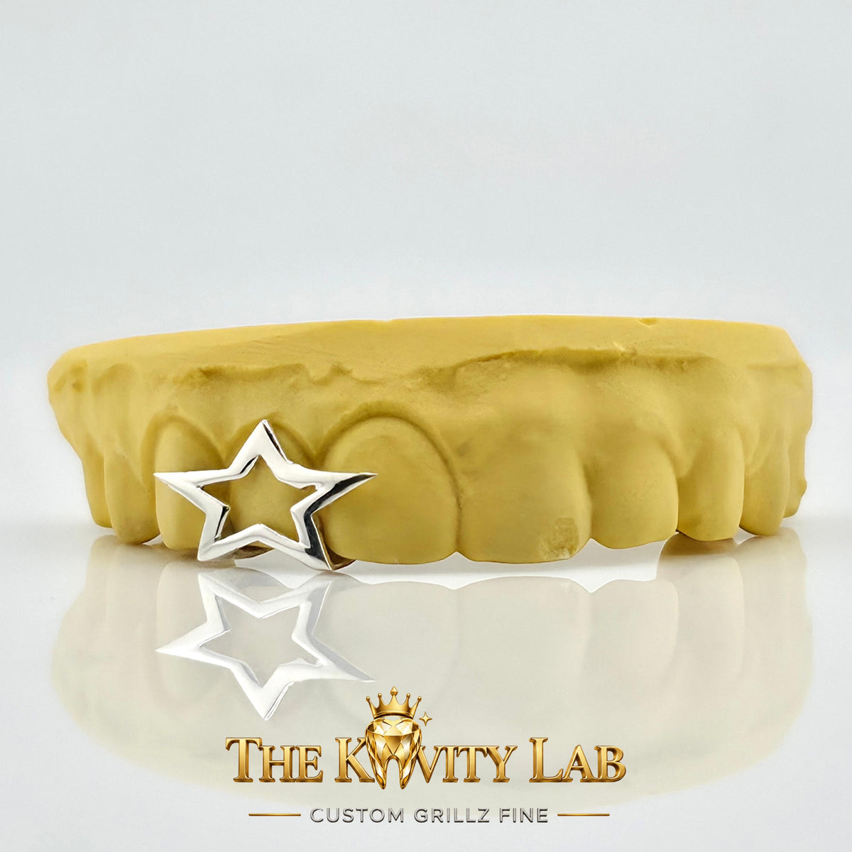 Custom 3pcs with 3D Star Design Grillz: 925 Sterling Silver (Free Mold Kit)