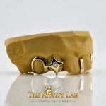 Custom 6pcs 3D Star x Open Face Grillz: 925 Sterling Silver (Free Mold Kit)