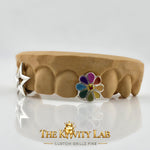 Custom 4pcs Cosmic Bloom Grillz: 925 Sterling Silver (Free Mold Kit)