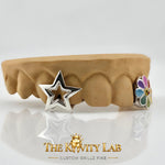 Custom 4pcs Cosmic Bloom Grillz: 925 Sterling Silver (Free Mold Kit)