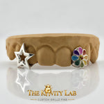 Custom 4pcs Cosmic Bloom Grillz: 925 Sterling Silver (Free Mold Kit)