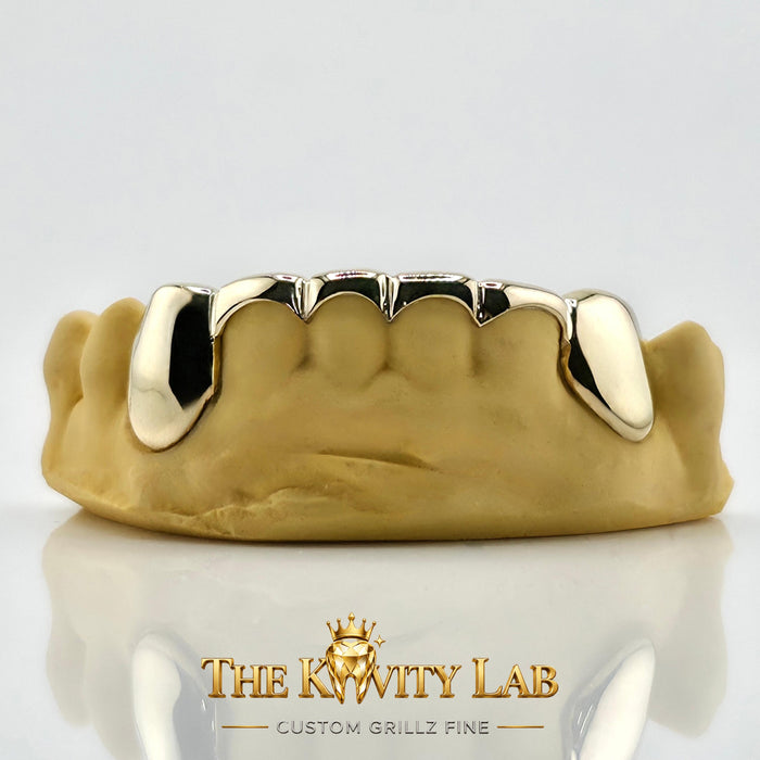 Custom 6pc Curved Front Bar Grillz: 925 Sterling Silver (Free Mold Kit)