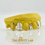 Custom 6pcs Gap Filler x Diamond Cuts Grillz: 925 Sterling Silver (Free Mold Kit)
