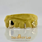 Custom 6pcs 3D Star x Gap Filler Grillz: 925 Sterling Silver (Free Mold Kit)