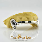 Custom 6pcs Diamond Cut x Front Bar Grillz: 925 Sterling Silver (Free Mold Kit)