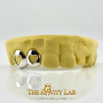 Custom 2pcs Double Open Hearts Grillz: 925 Sterling Silver (Free Mold Kit)