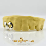 Custom 2pcs Double Open Hearts Grillz: 925 Sterling Silver (Free Mold Kit)