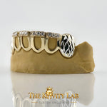 Custom 6pcs Iced Out Front Bar x Diamond Cuts Grillz: 925 Sterling Silver (Free Mold Kit)