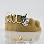 Custom 6pcs Open Face with Cuts and Extended Fangs Grillz: 925 Sterling Silver (Free Mold Kit)
