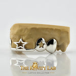Custom 6pcs 3D Star with Open Star Grillz: 925 Sterling Silver (Free Mold Kit)