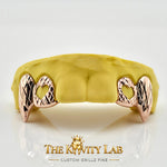 Custom 4pcs Diamond Cuts x Open Hearts Grillz: 925 Sterling Silver (Free Mold Kit)