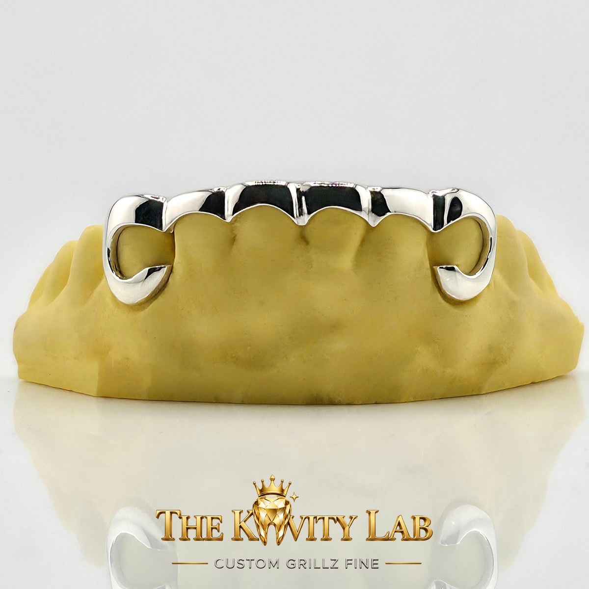 Custom 6pc Curved Front Bar Style Grillz: 925 Sterling Silver (Free Mold Kit)