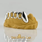Custom 6pcs Open Face with Extended Fangs Grillz: 925 Sterling Silver (Free Mold Kits)