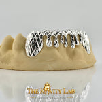 Custom 6pcs Diamond Cut x Dripping Style Grillz: 925 Sterling Silver (Free Mold Kit)