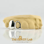 Custom 2pcs Solid x Open Face Grillz: 925 Sterling Silver (Free Mold Kit)