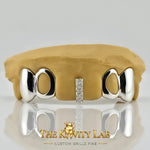 Custom 6pcs Moissainte Gap Grillz: 925 Sterling Silver (Free Mold Kit)