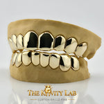 Custom Fit Plain Solid with Permanent Cuts Grillz: 925 Sterling Silver (Free Mold Kit)