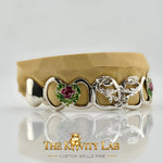 Custom 8pcs Enchanted Rose Vines Open Face Grillz: 925 Sterling Silver (Free Mold Kit)