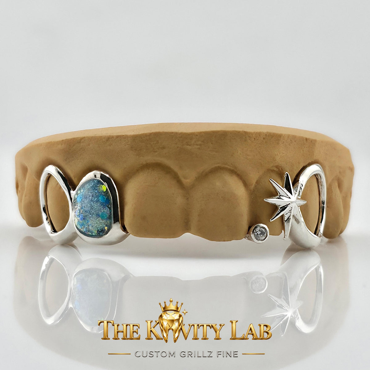 Custom 6pcs Galaxy Enamel Star Grillz: 925 Sterling Silver ( Free Mold Kit)
