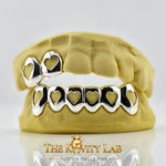 Custom Set 2pc on 6pc Open Hearts Grillz: 925 Sterling Silver (Free Mold Kit)