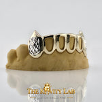 Custom 6pcs Open Face with Cuts and Extended Fangs Grillz: 925 Sterling Silver (Free Mold Kit)